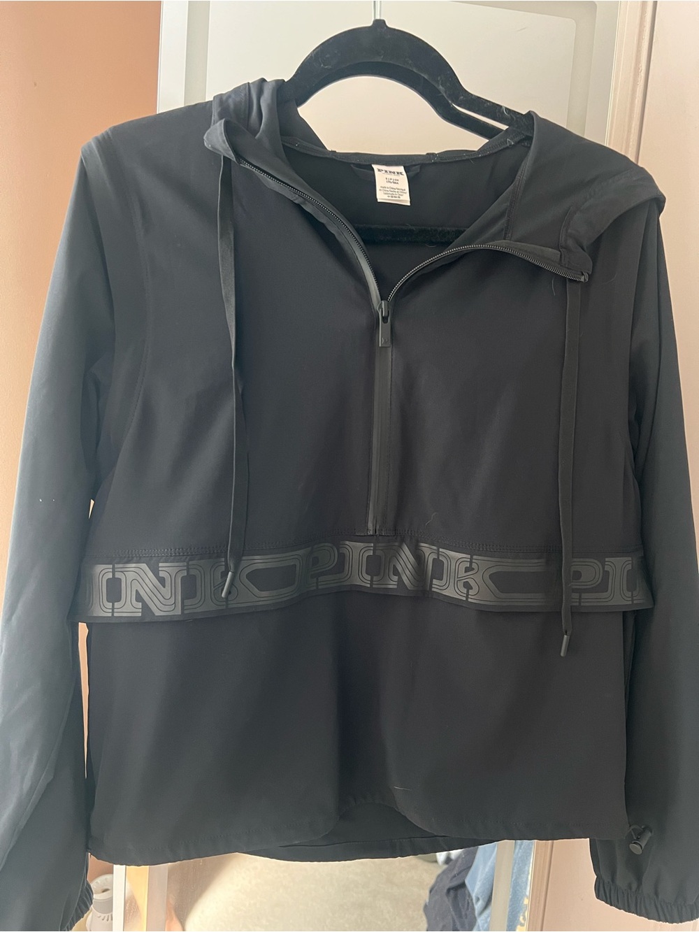 PINK Victoria's Secret Black Half-Zip Hooded Pullover